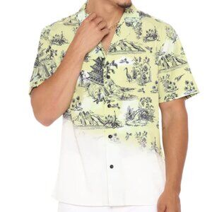 FASHION NOVA MEN 'Faded Map' Short Sleeve Woven Top, Size XL, NwT